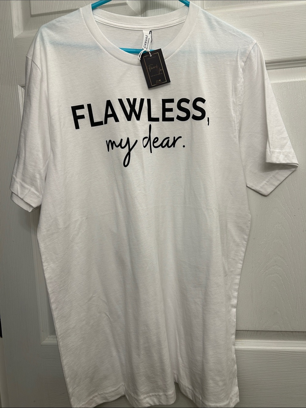 Unbranded White 'FLAWLESS, my dear.' Graphic Men's T-Shirt